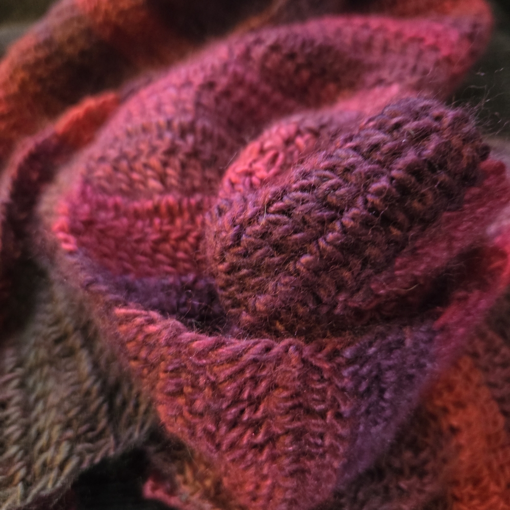 Handmade Crochet Scarf in Pinks And Red - Picture 5 of 6